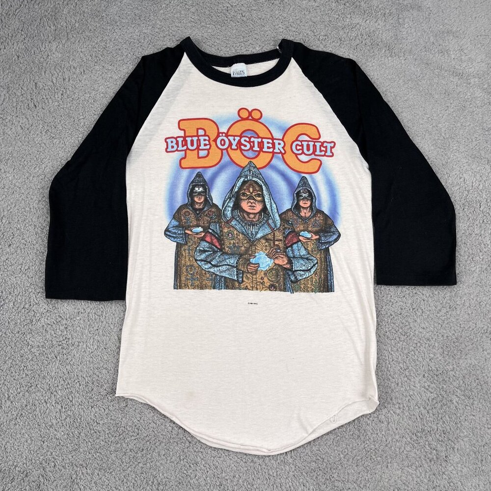 Vintage 1982 Blue Oyster Cult BOC Tour Raglan T-Shirt Size Medium